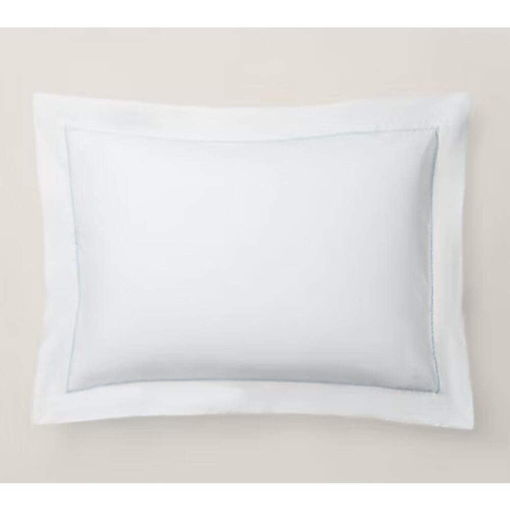 NWT Ralph‎ Lauren Palmer Percale Standard Pillow Sham Sky Blue Organic Cotton